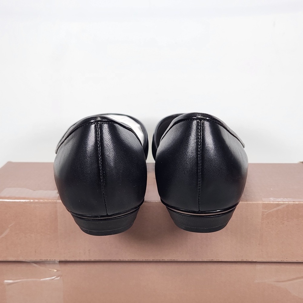 Sarto Franco Sarto Debrah Flat Women Size 8.5 Black Leather D'Orsay Square Toe - Picture 4 of 7